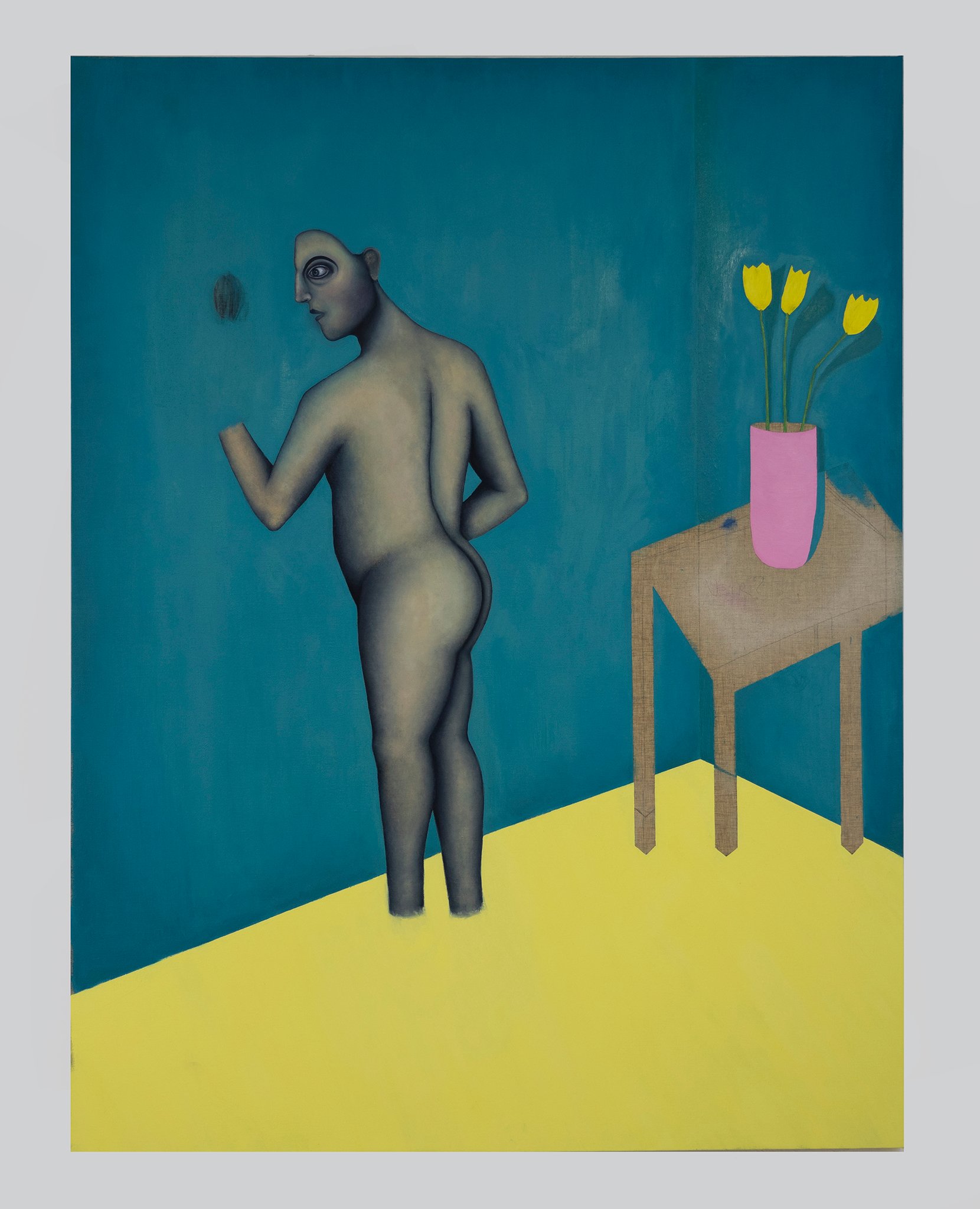 Clémence Martin, Salut le Bleu, 2017, huile sur toile