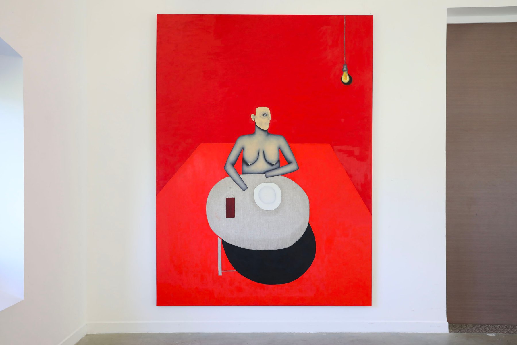 Clémence Martin, Red supper, 2018, huile sur toile