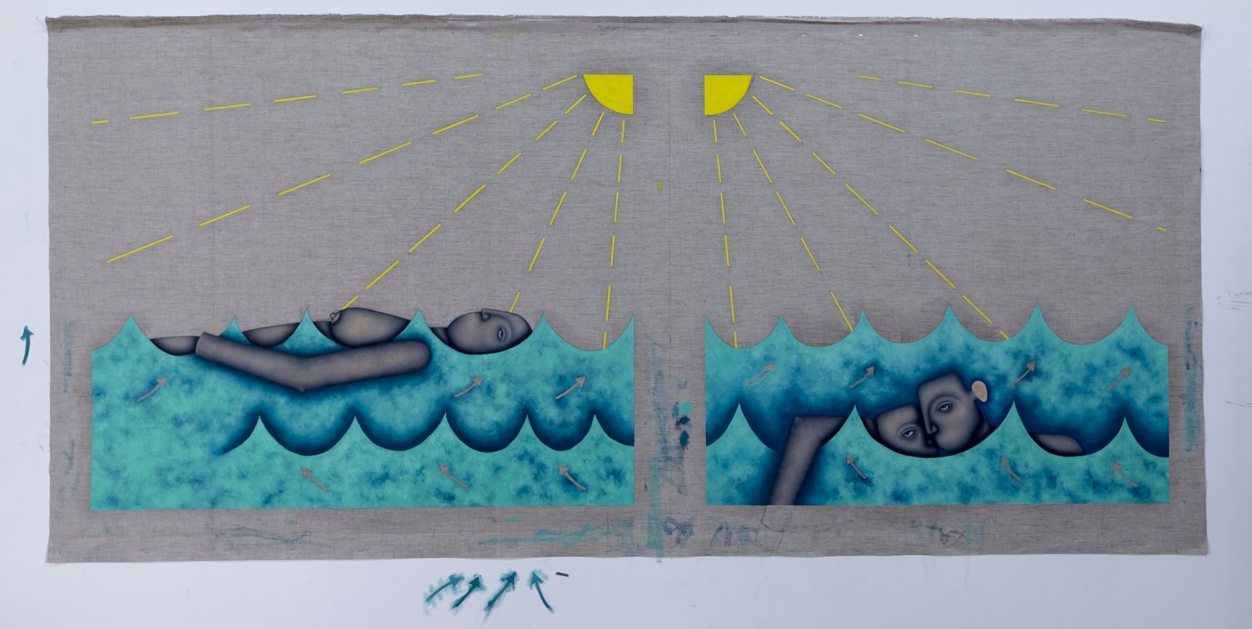Clémence Martin, L’agneaux No 1. & L’agneaux No 2., 2020, huile sur toile