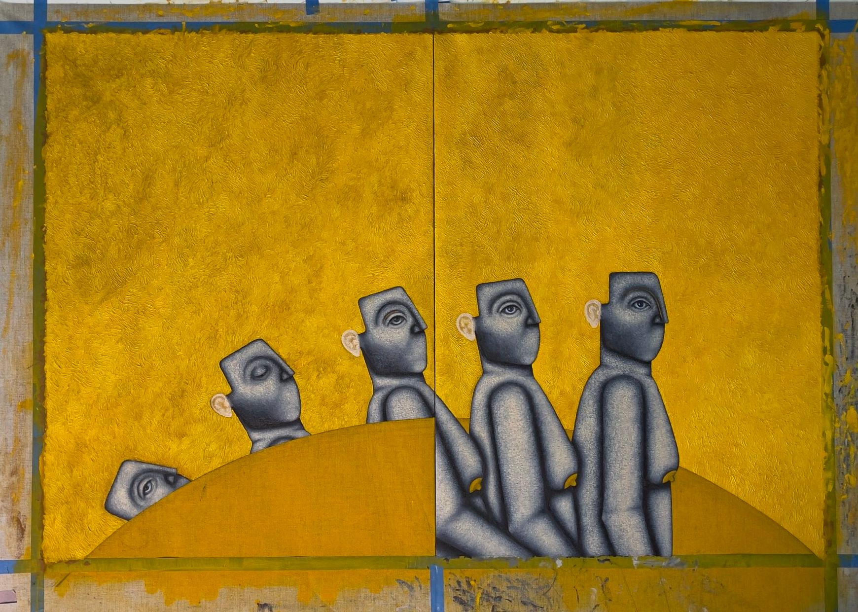 Clémence Martin, Disséquassions d’une chute, 2021, huile sur toile