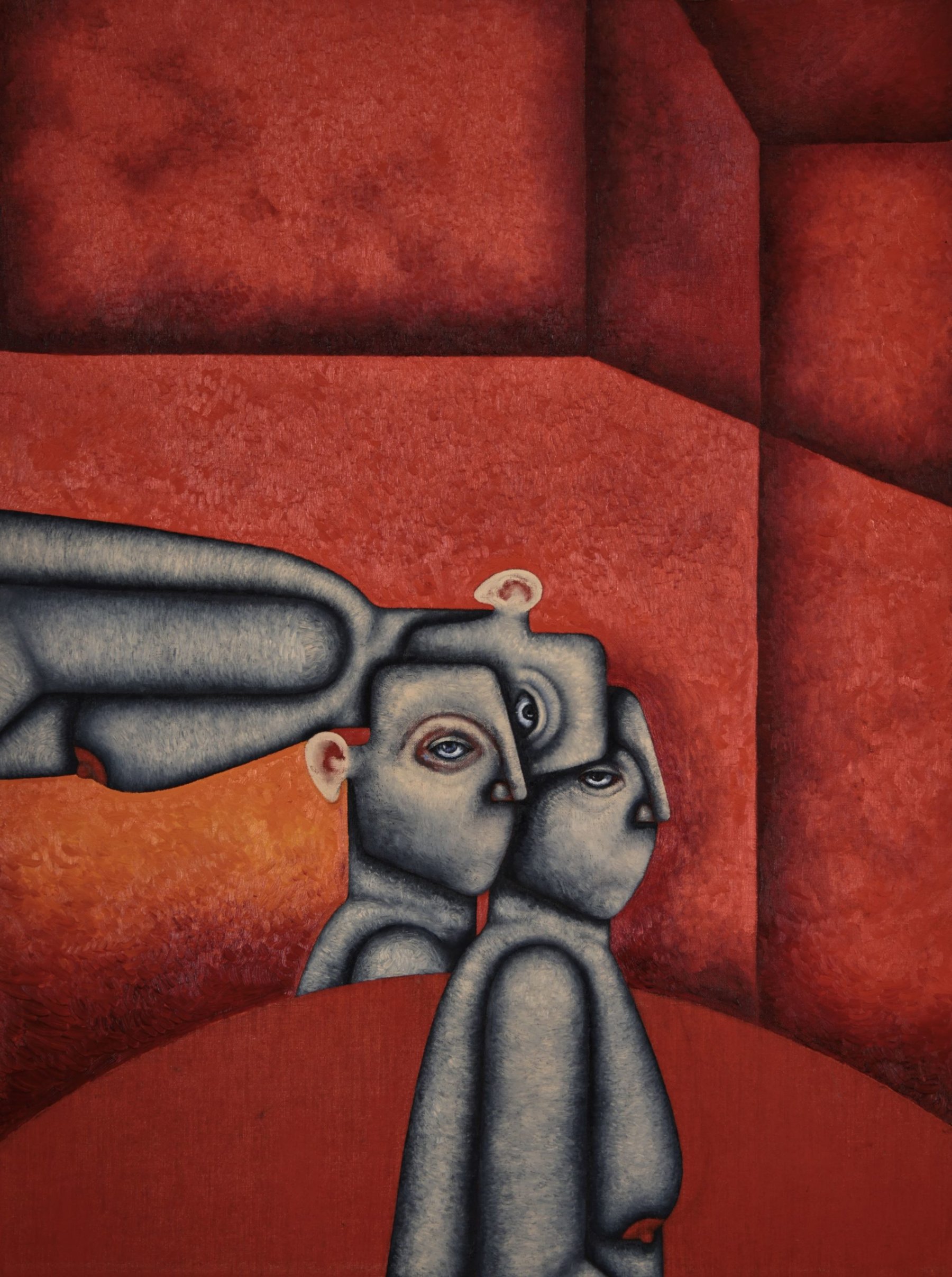 Clémence Martin, J’Erinye, Tu Erinyes, Ils Erinyent, 2021, huile sur toile