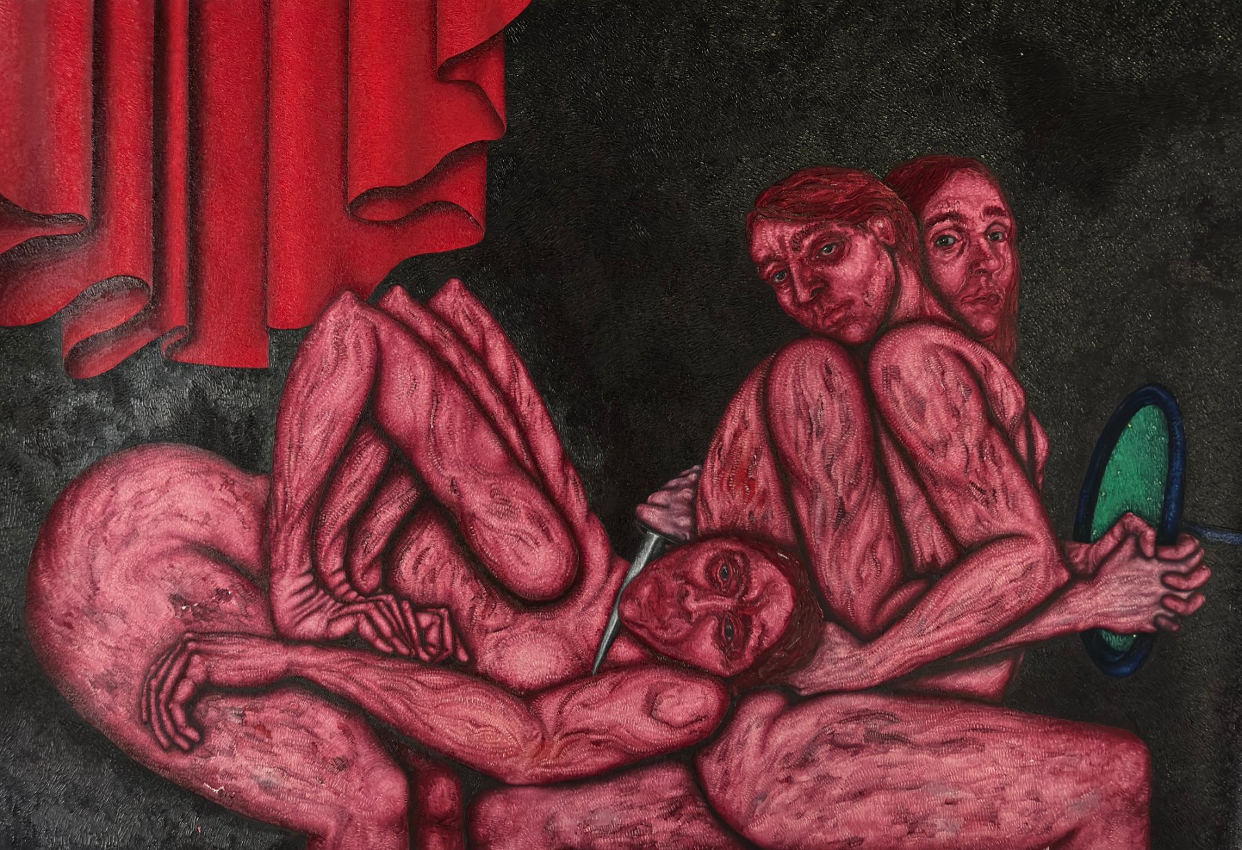 Clémence Martin, Know thyself, behead thyself, 2023, huile sur toile