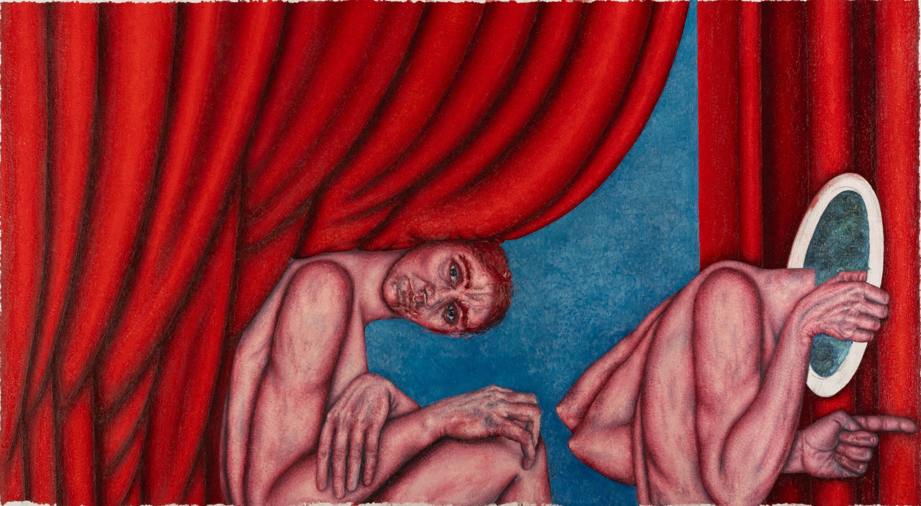 Clémence Martin, L’aube (« c’est bien l’aube ; ce bourrelet de sang sur l’horizon »), 2023, huile sur toile