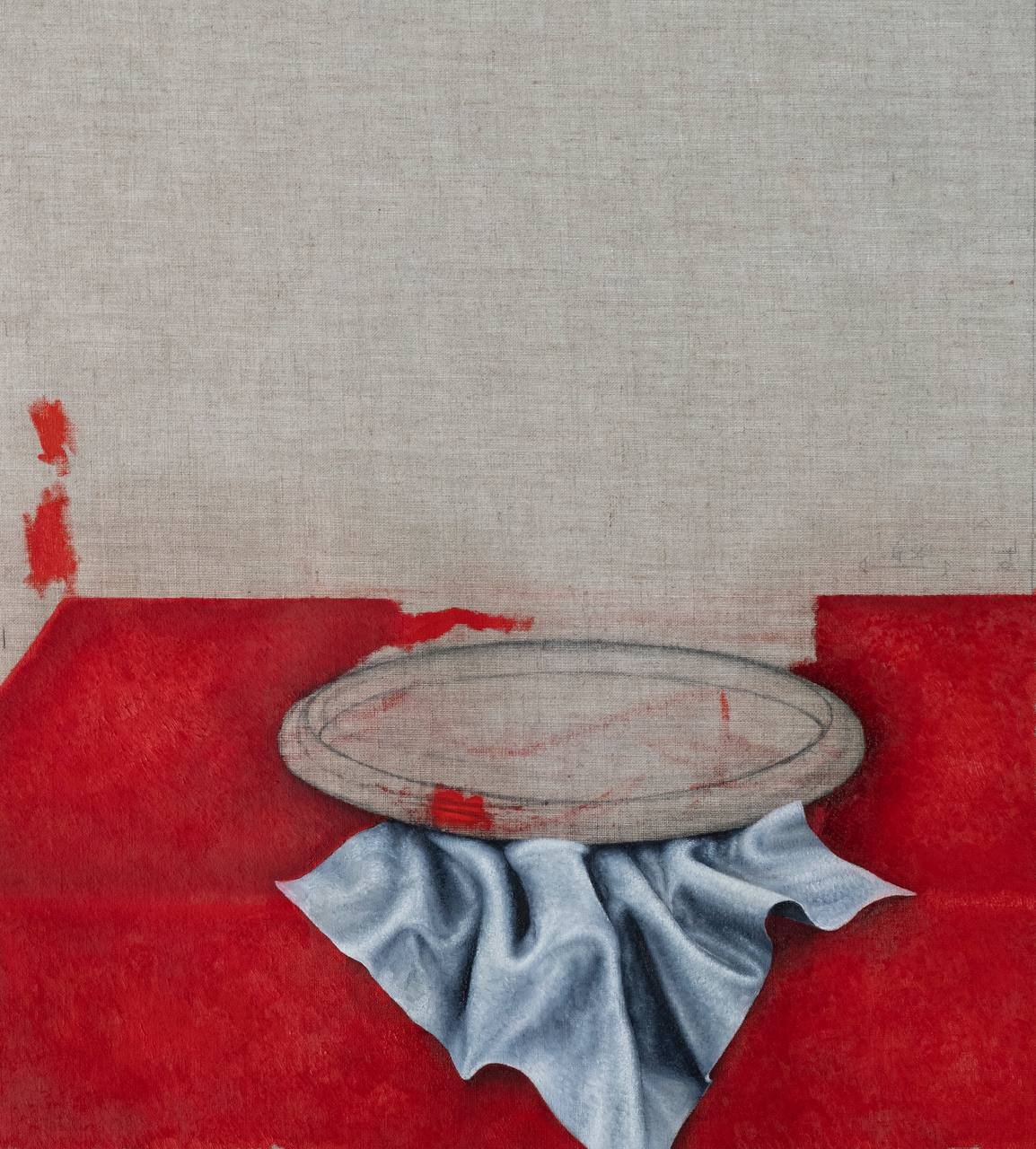 Clémence Martin, Nature morte au volant, 2023, huile sur toile
