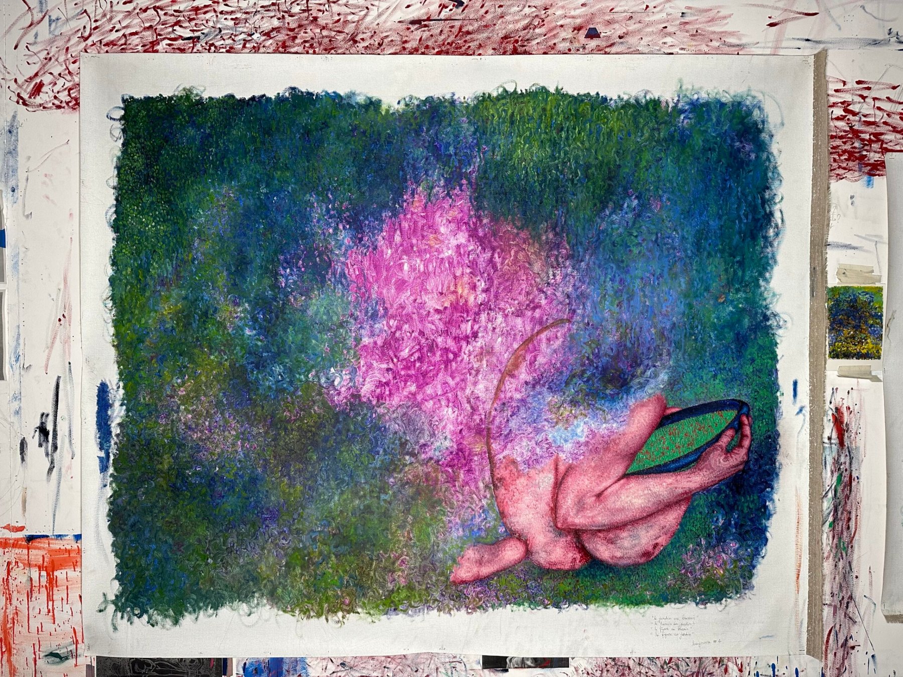 Clémence Martin, Baigneuses #4 — La figure au jardin, 2024, huile sur toile