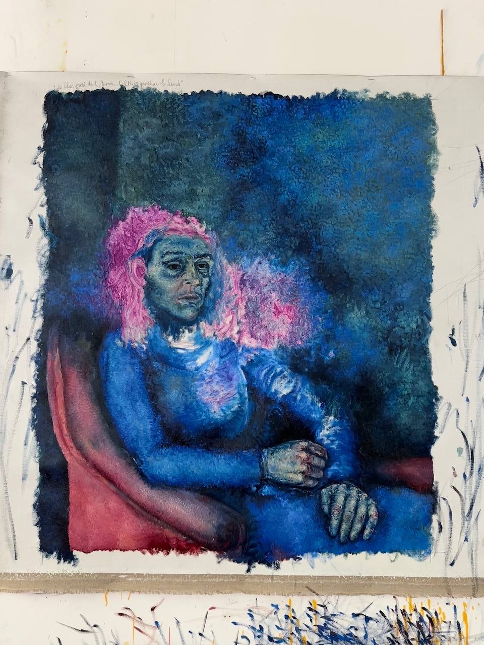 Clémence Martin, Le Cher grossi de l’Auron, l’Allier grossi de la Sioule, 2025, huile sur toile