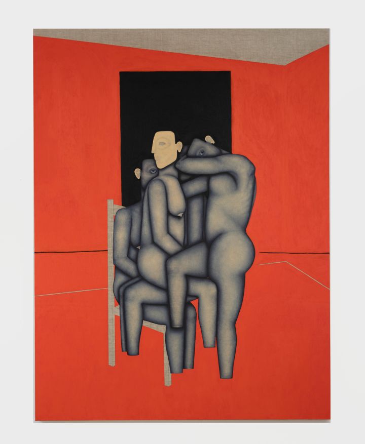 Clémence Martin, Thèbes, aux abords de la ville là où les voitures passent, 2019, huile sur toile